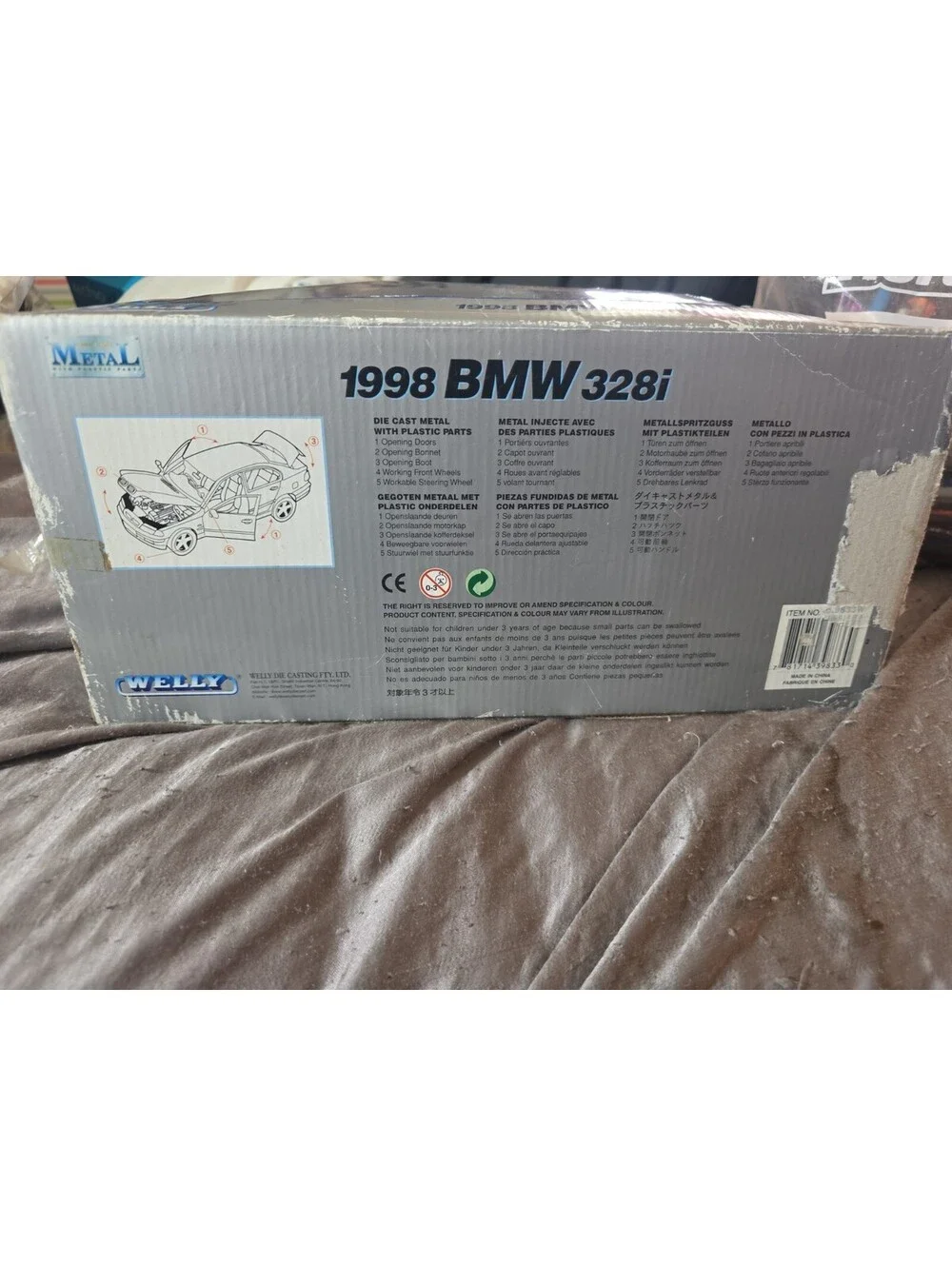 BMW 328i 1998 Welly 1:18 collection DIE-CAST Black Rare New in Box